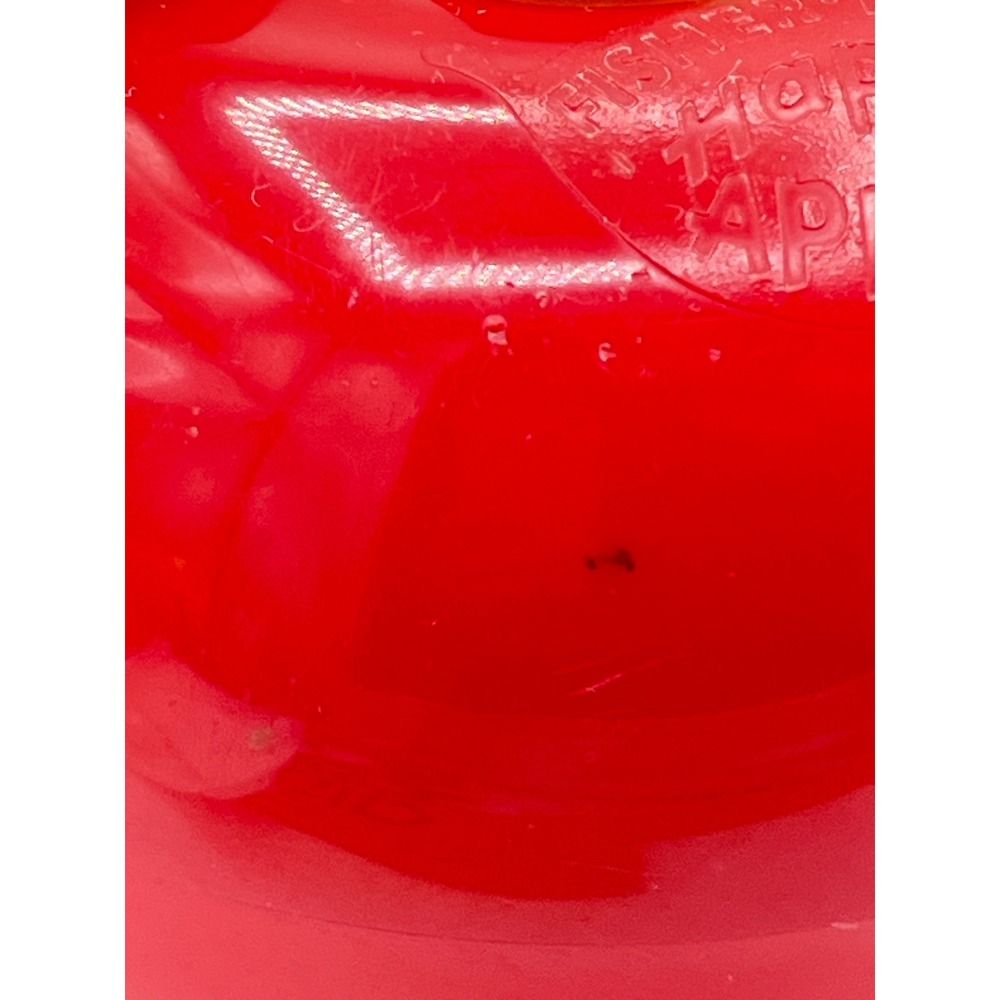 Vintage 1972 Fisher-Price Happy Apple Chime Toy Red Plastic Rattle 435 Smiling - Picture 6 of 12